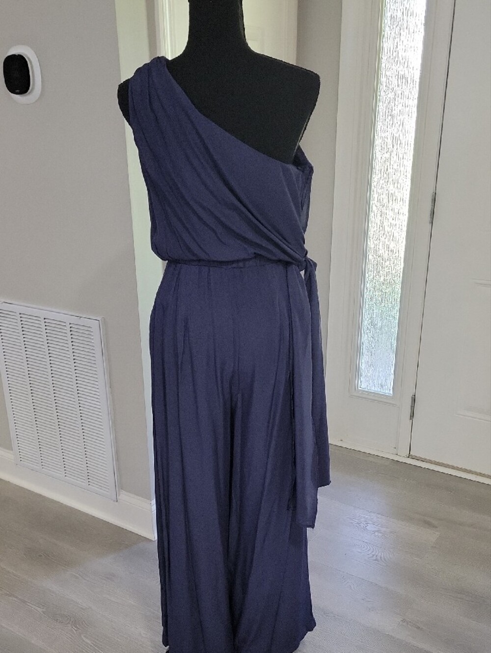DO+BE One-Shoulder Navy Wide-Leg Jumpsuit - Picture 6 of 11